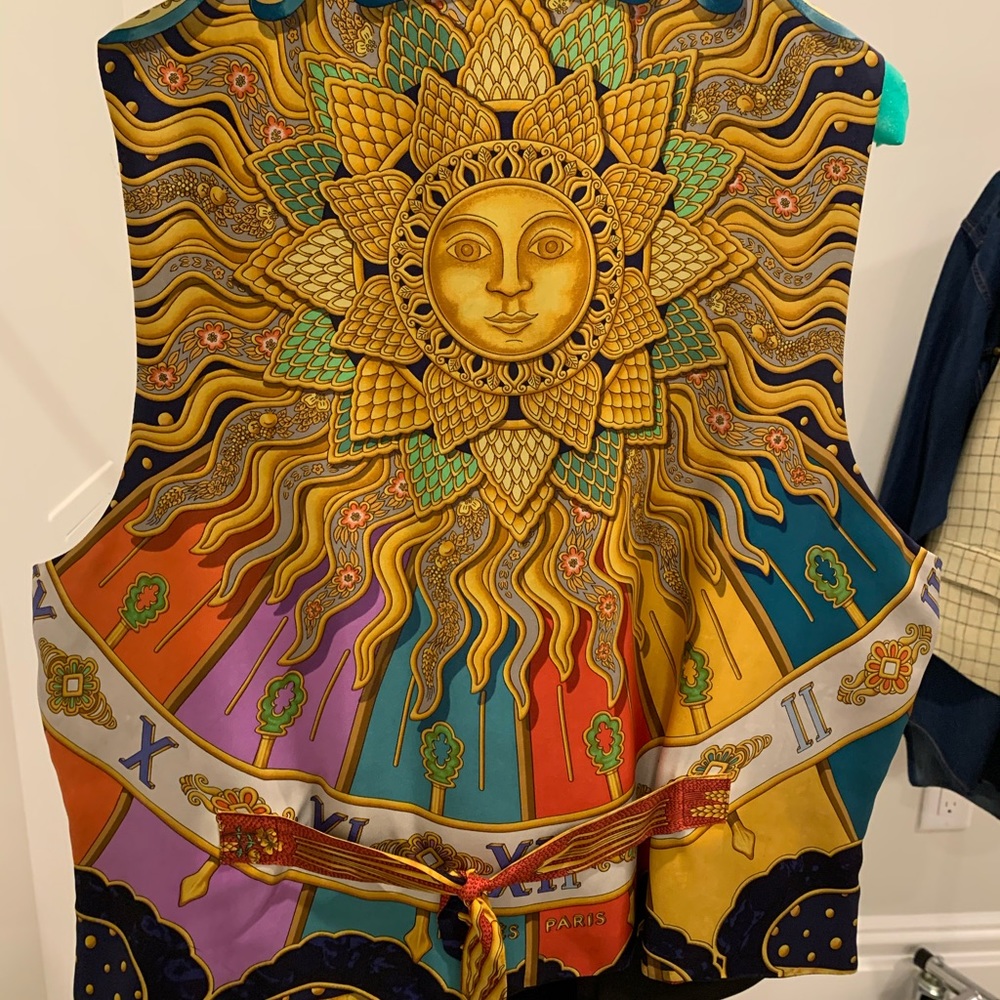 1990’s authentic men’s Hermes suede & silk vest